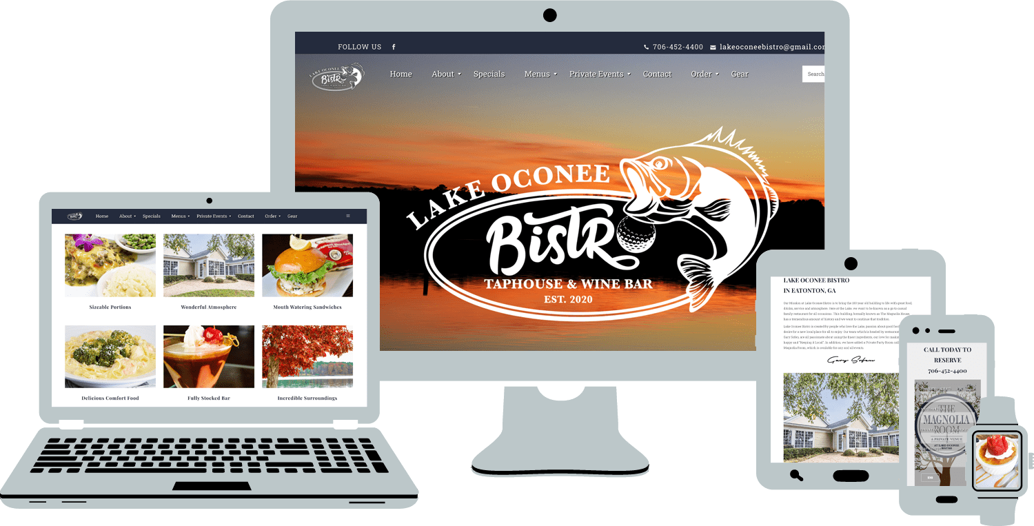 restaurant web design - lake bistro