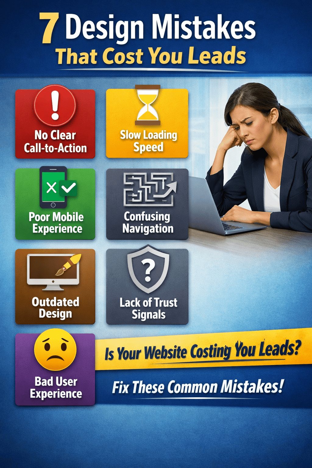 Why Your Website Isn’t Converting: 7 Design Mistakes That Cost You Leads